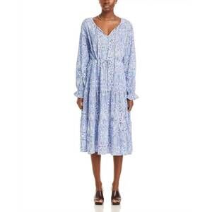 NEW KOKO + MASON long sleeve paisley maxi dress in blue
